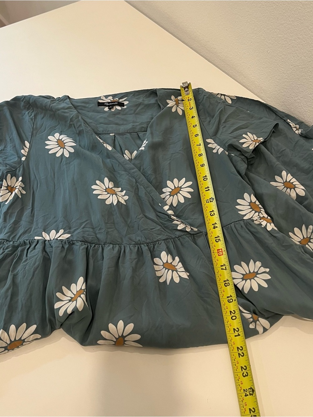 Madewell Teal Midi Dress with White Daisy Print medium casual school summer - Picture 10 of 10